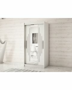 Armoire YORKSHIRE 2 portes coulissantes 100 cm blanc