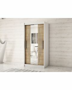 Armoire YORKSHIRE 2 portes coulissantes 100 cm blanc/sonoma