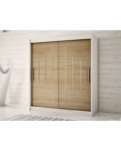 Armoire YORKNEW 2 portes coulissantes 200 cm blanc/sonoma