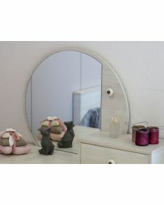 Commode AMIKA 3 tiroirs 2 niches châtaignier blanchi avec miroir