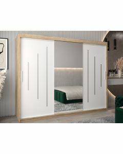 Armoire YORKSHIRE 3 portes coulissantes 250 cm sonoma/blanc