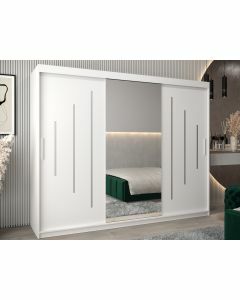 Armoire YORKSHIRE 3 portes coulissantes 250 cm blanc