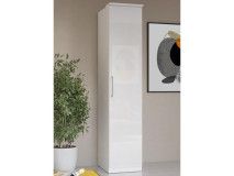 Armoire OPTICO 1 porte blanc/blanc brillant