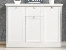 Commode LANDO 3 portes 1 tiroir blanc