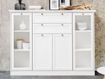 Buffet/Bahut LANDO 4 portes 2 tiroirs blanc