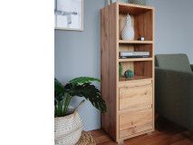 Bibliothèque IMANO 2 tiroirs 3 niche chêne doré