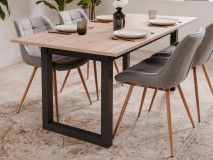 Table repas DENZEL 160 cm chêne artisan/anthracite