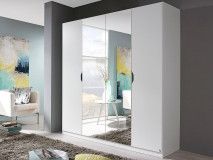 Armoire FREEDOM 4 portes blanc avec miroir
