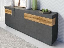 Buffet/bahut SILAC 4 portes 2 tiroirs matera/chêne wotan