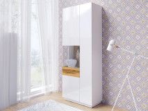 Vitrine SILAC 2 portes (gauche) blanc/wotan