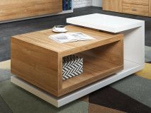 Table basse rectangulaire BOTSWANA 120 cm blanc/chêne grandson