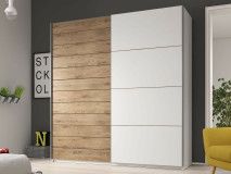 Armoire GALACTIC 2 portes 200 cm blanc/chêne beaufort