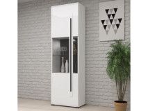 Colonne TULIO 1 porte blanc/blanc laqué avec led