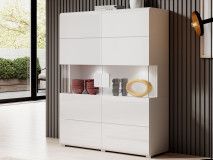 Vitrine TOMASSON 2 portes blanc/blanc brillant