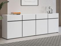 Buffet/bahut CROSSAIR 4 portes 4 tiroirs blanc