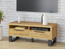 Meuble tv-hifi HALO 2 tiroirs 2 niches chêne wotan