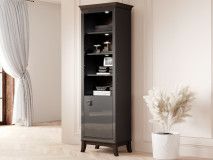 Bibliothèque TIROSA 1 porte anthracite brillant avec led