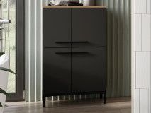 Commode YONA 4 portes chêne navarra/graphite