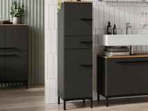 Armoire de salle bain YONA 2 portes 1 tiroir chêne navarra/graphite