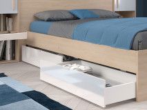 Lot de 2 tiroirs lit BRIDANI blanc brillant