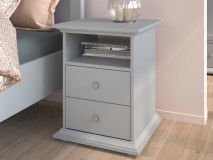 Chevet MARGARET 2 tiroirs gris