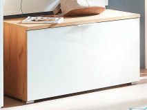 Banc à chaussures TOLDO 1 porte battante chêne navarra/blanc brillant