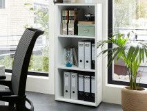 Bibliothèque MATERIA 3 niches blanc/blanc laqué