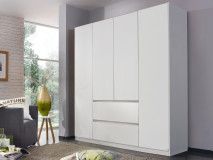 Armoire MALIS 4 portes 2 tiroirs blanc alpin