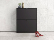 Meuble à chaussures SHANA 2 portes noir mat
