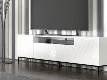 Meuble tv-hifi DINA II 3 portes 145 cm blanc