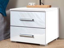 Chevet FLASH 2 tiroirs blanc laqué