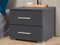 Chevet FLASH 2 tiroirs gris métal