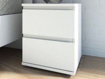 Table de nuit NOVARO 2 tiroirs blanc