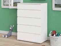 Commode NOVARO 5 tiroirs blanc