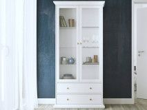 Vitrine PARO 2 portes 2 tiroirs blanc