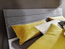 Tête de lit SCARLETT 180x200 cm gris met tissu