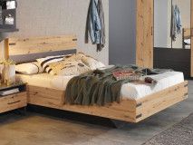 Lit BUTTO 140x200 cm chêne artisan/gris métal