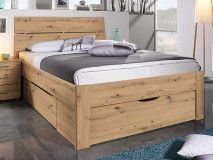 Lit SCARLETT 140x200 cm chêne artisan avec trois tiroirs avec tête de lit
