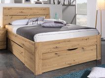 Lit SCARLETT 160x200 cm chêne artisan avec trois tiroirs avec tête de lit