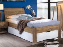 Lit FLASH 90x200 cm chêne sonoma/blanc avec tiroirs