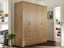 Armoire BREMA 4 portes 8 tiroirs chêne artisan
