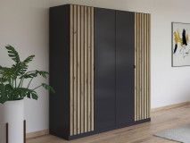 Armoire GENUMO 4 portes gris métal