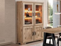 Vitrine SYROCO 4 portes chêne canyon