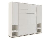 Lit mural escamotable CONCEPTION PRO 140x200 cm  cachemire (vertical) avec armoires avec matelas