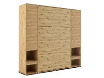 Lit mural escamotable CONCEPTION PRO 120x200 cm chêne artisan (vertical) avec armoires