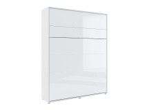 Lit mural escamotable CONCEPTION PRO 160x200 cm blanc/blanc brillant (vertical)