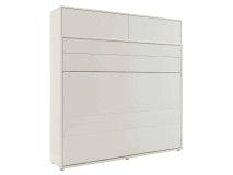 Lit mural escamotable CONCEPTION PRO 160x200 cm cachemire (horizontal) avec surmeuble