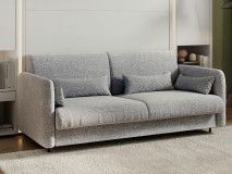 Canapé rabattable CONCEPTION PRO 2 places tissu gris clair