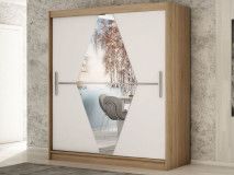Armoire BOLIVAR 2 portes coulissantes 180 cm sonoma/blanc
