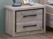 Chevet ELZA 2 tiroirs chêne gris